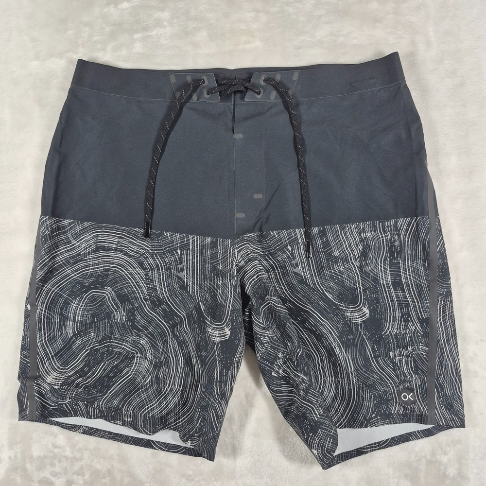 Outerknown Board Shorts Men's 33 Black Apex Trunks Recycled Stretch Swimwear